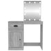 Masă de toaletă cu LED, gri sonoma 90x50x132,5 cm lemn compozit - WALTI WALTI