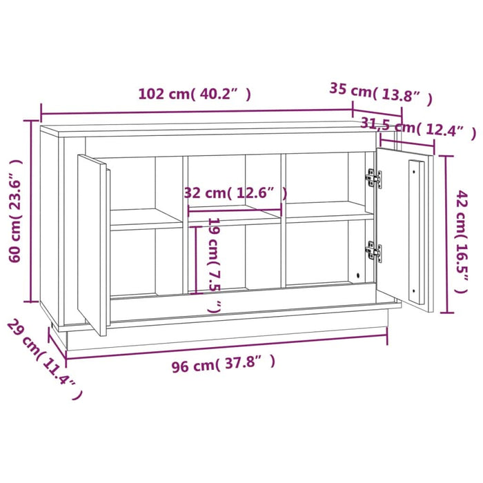 Dulap, stejar maro, 102x35x60 cm, lemn prelucrat - WALTI WALTI