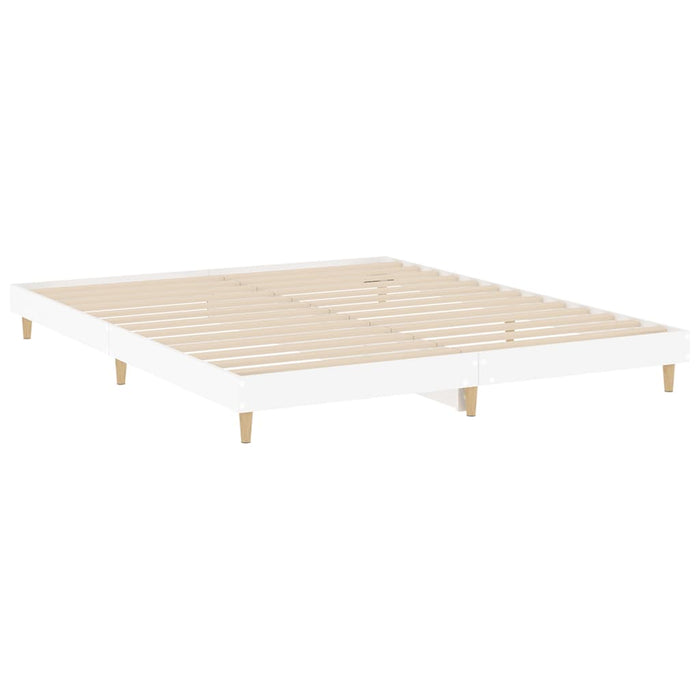 Cadru de pat, alb, 200x200 cm, lemn prelucrat WALTI