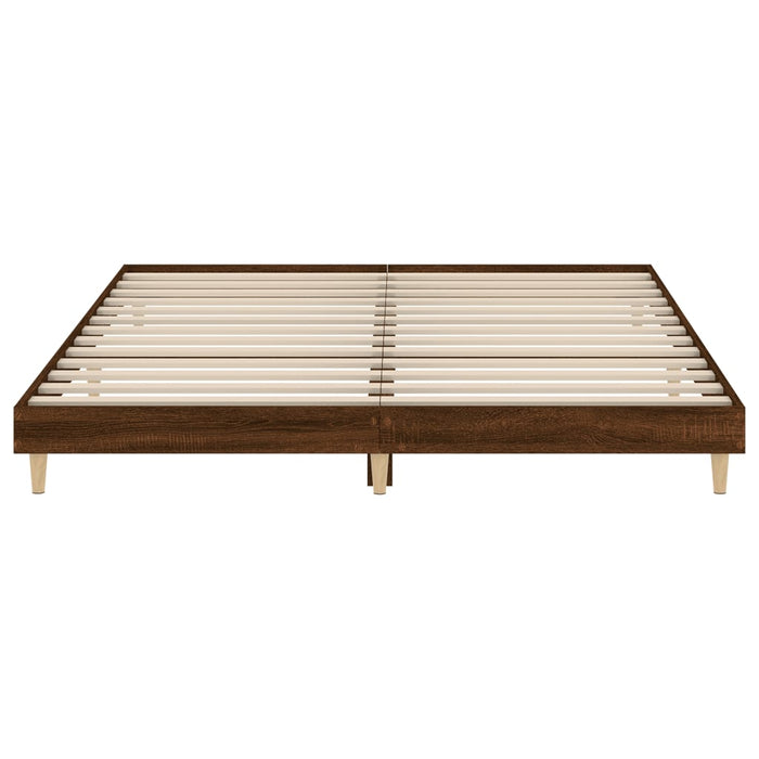 Cadru de pat fără saltea Stejar maro 200x200 cm Lemn prelucrat WALTI