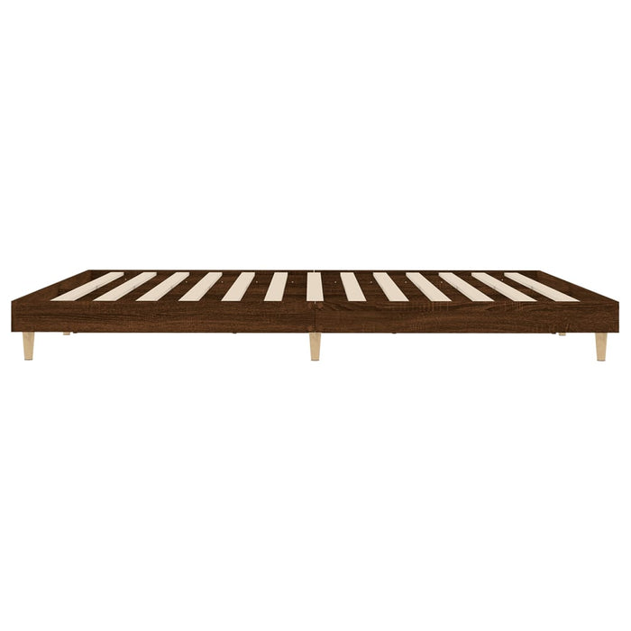 Cadru de pat fără saltea Stejar maro 200x200 cm Lemn prelucrat WALTI