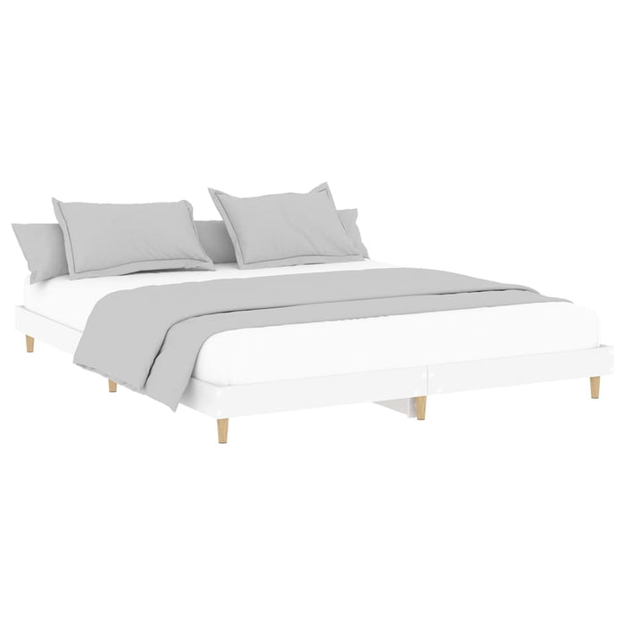 Cadru de pat, alb, 140x200 cm, lemn prelucrat WALTI
