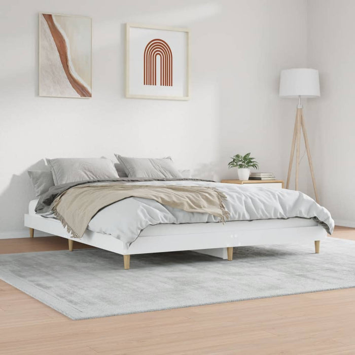 Cadru de pat, alb, 140x200 cm, lemn prelucrat WALTI