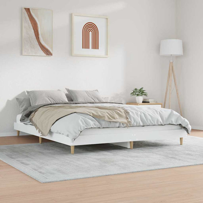 Cadru de pat, alb, 120x200 cm, lemn prelucrat WALTI