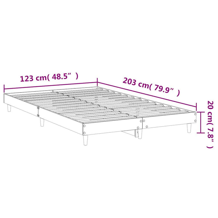 Cadru de pat, alb, 120x200 cm, lemn prelucrat WALTI