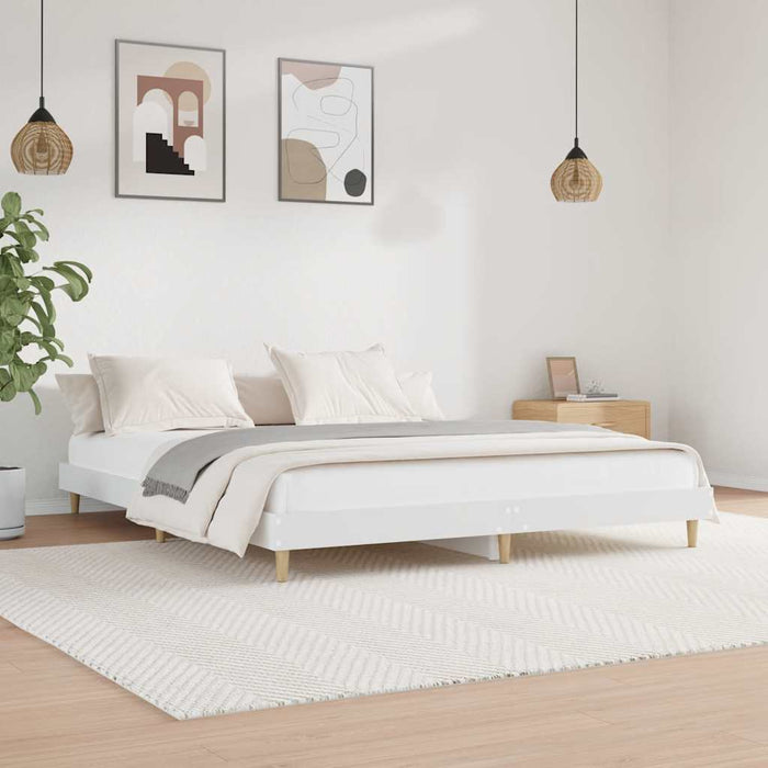 Cadru de pat, alb, 120x200 cm, lemn prelucrat WALTI