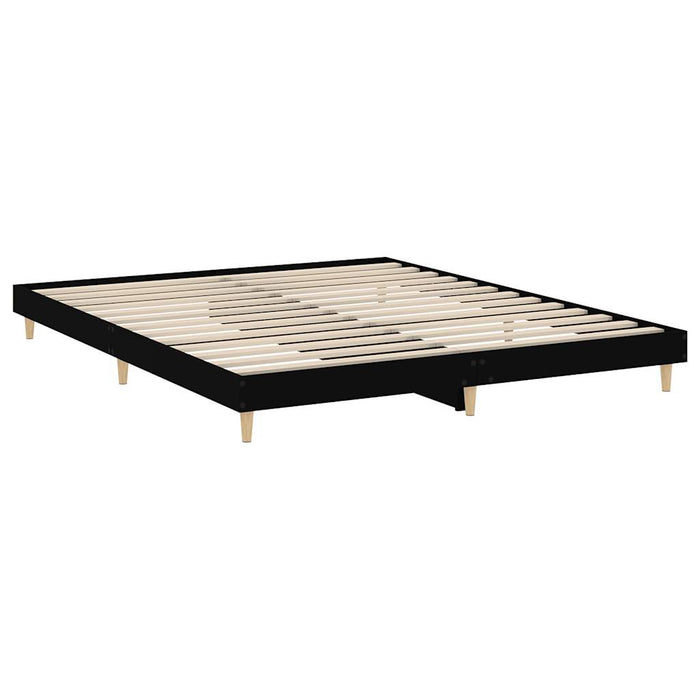 Cadru de pat, negru, 120x200 cm, lemn prelucrat WALTI