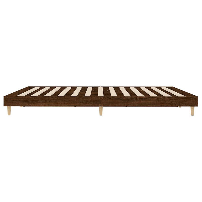 Cadru pat fără saltea stejar maro 120x200 cm, lemn prelucrat WALTI