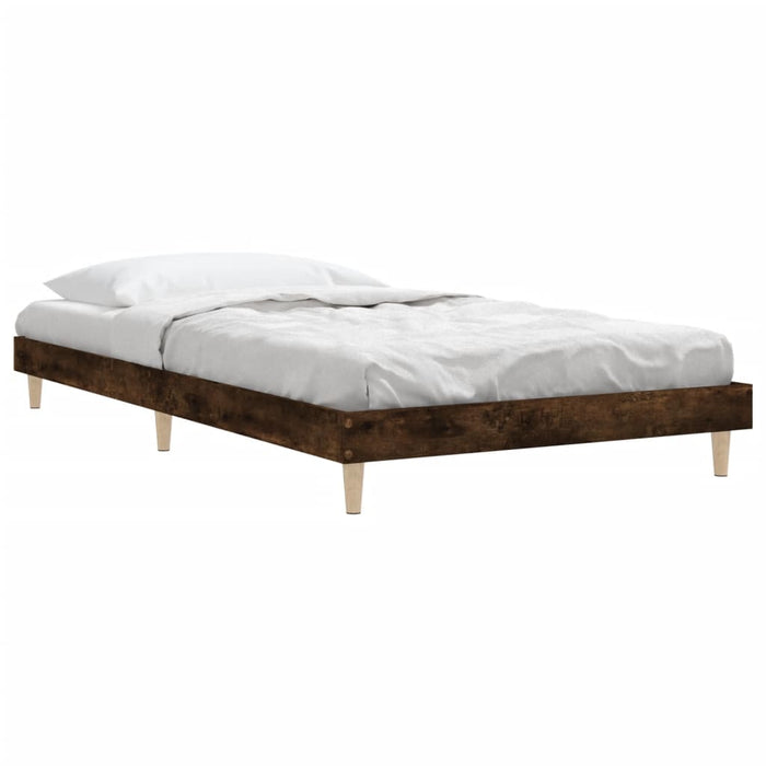 Cadru pat fără saltea stejar fumuriu 100x200 cm lemn prelucrat - WALTI WALTI