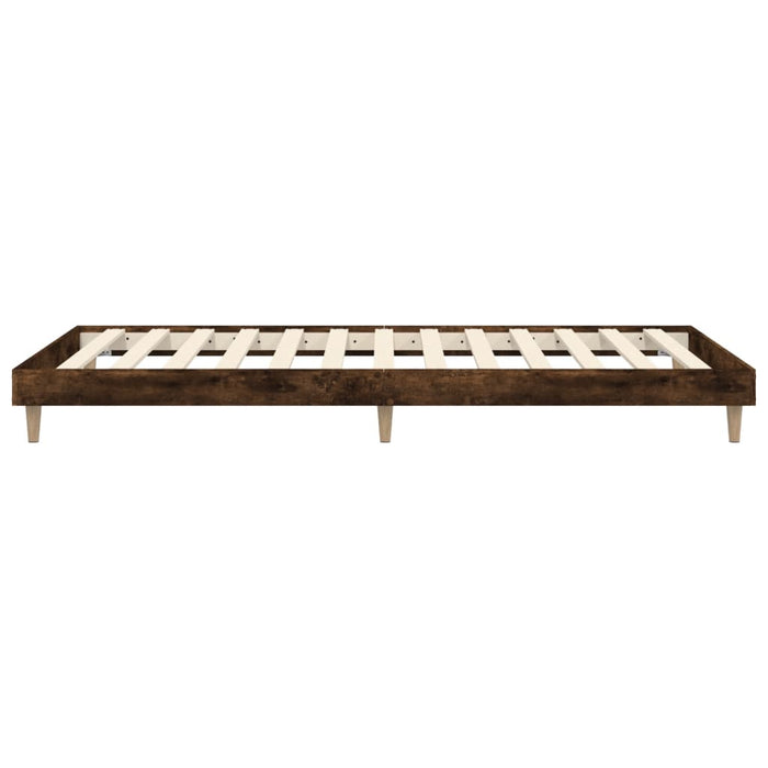 Cadru pat fără saltea stejar fumuriu 100x200 cm lemn prelucrat - WALTI WALTI