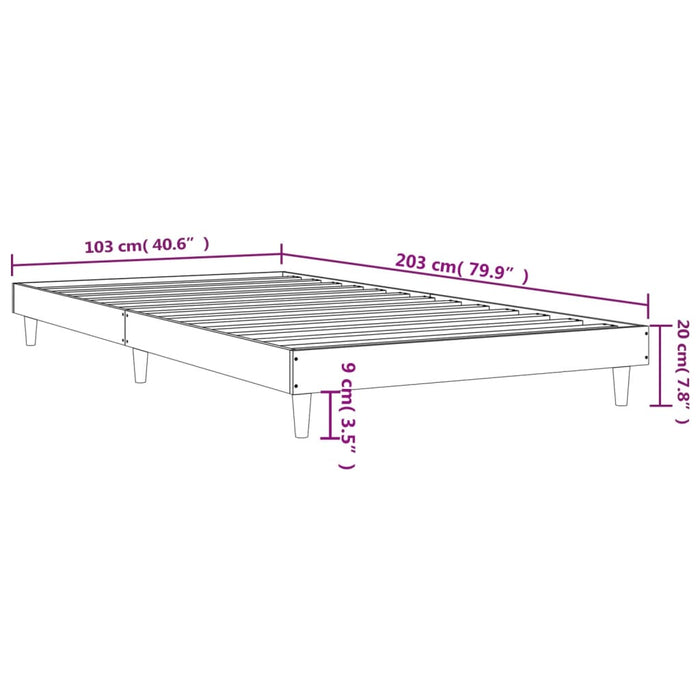 Cadru pat fără saltea stejar fumuriu 100x200 cm lemn prelucrat - WALTI WALTI