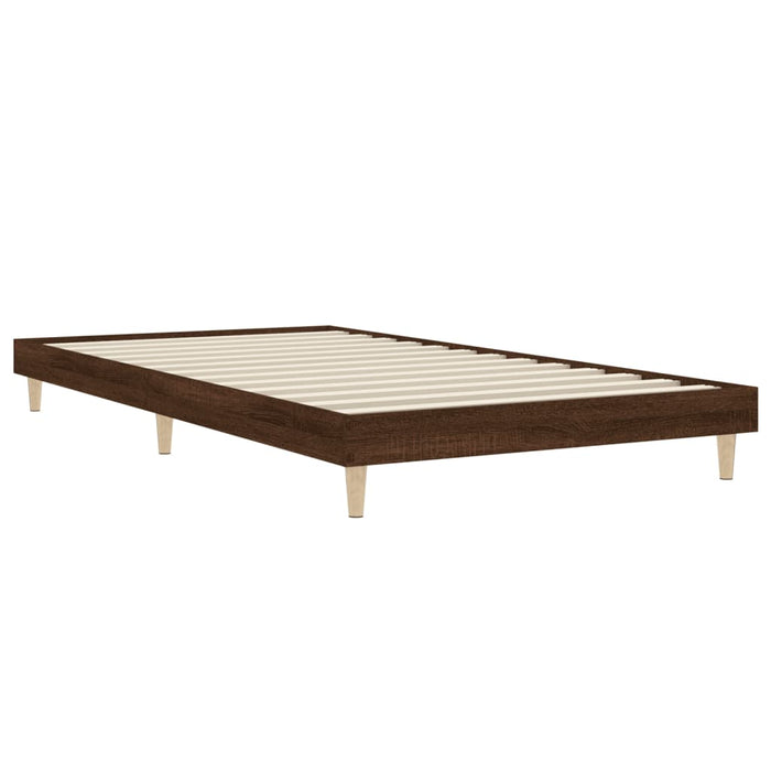 Cadru pat fără saltea stejar maro 100x200 cm lemn prelucrat - WALTI WALTI