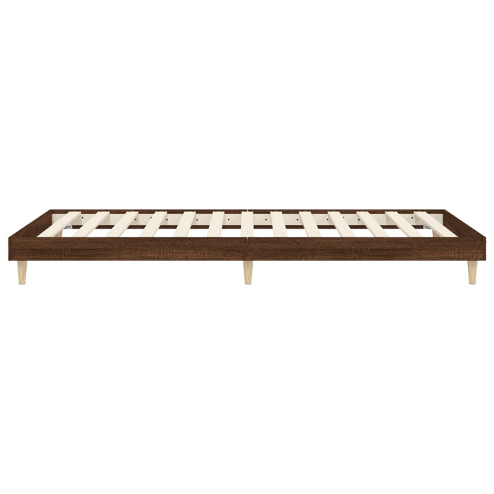 Cadru pat fără saltea stejar maro 100x200 cm lemn prelucrat - WALTI WALTI