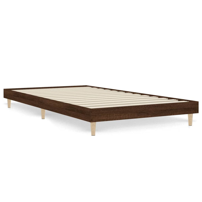 Cadru pat fără saltea stejar maro, 90x200 cm, lemn prelucrat WALTI