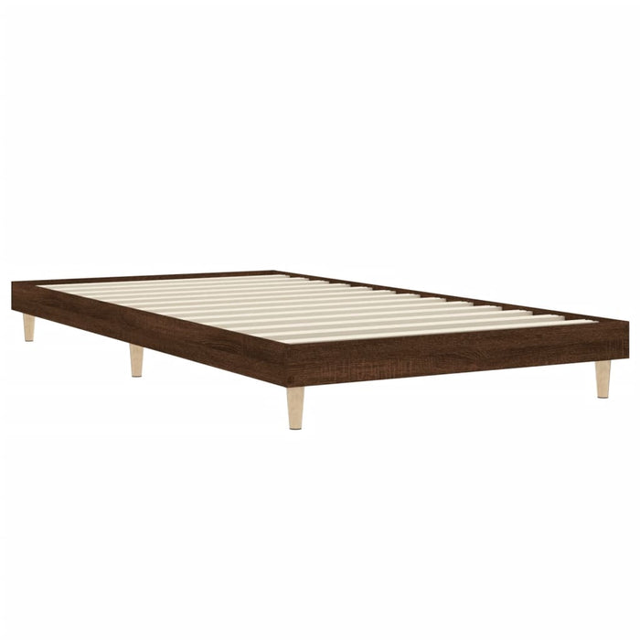 Cadru pat fără saltea stejar maro, 90x200 cm, lemn prelucrat WALTI