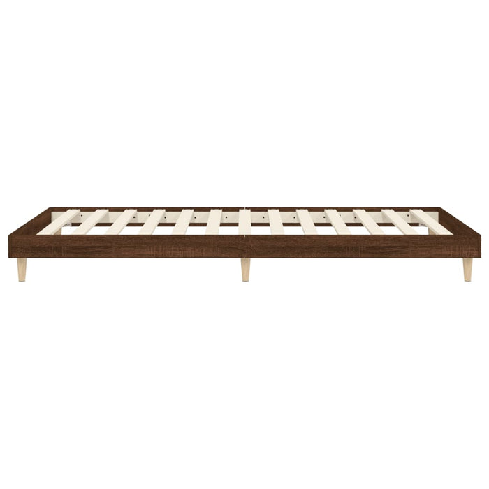 Cadru pat fără saltea stejar maro, 90x200 cm, lemn prelucrat WALTI