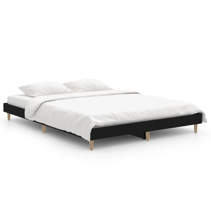 Cadru de pat, negru, 140x190 cm, lemn prelucrat - WALTI WALTI