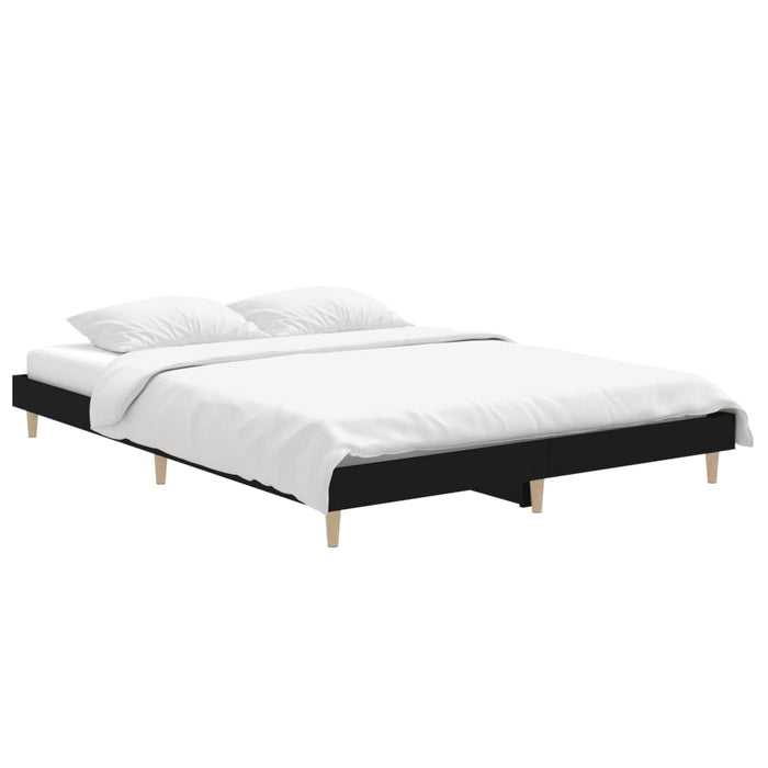 Cadru de pat, negru, 140x190 cm, lemn prelucrat - WALTI WALTI