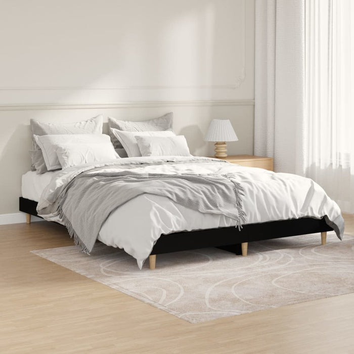 Cadru de pat, negru, 140x190 cm, lemn prelucrat - WALTI WALTI