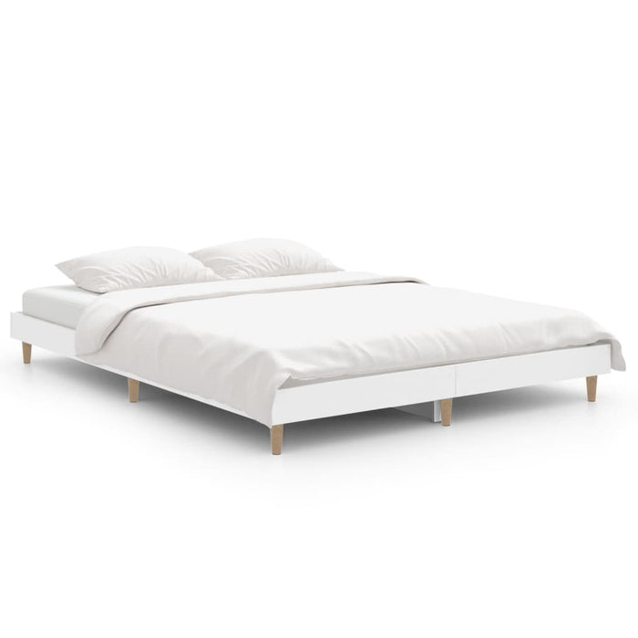 Cadru de pat, alb ,135x190 cm, lemn prelucrat - WALTI WALTI