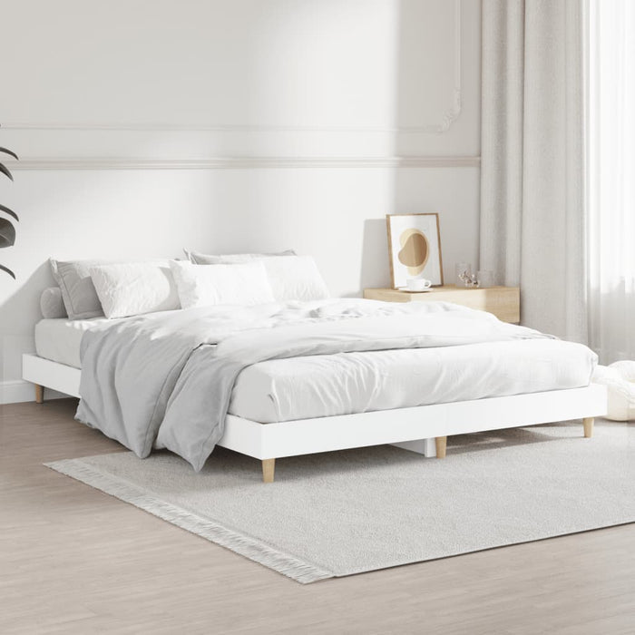 Cadru de pat, alb ,135x190 cm, lemn prelucrat - WALTI WALTI