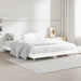 Cadru de pat, alb ,135x190 cm, lemn prelucrat - WALTI WALTI