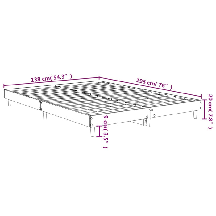 Cadru de pat, alb ,135x190 cm, lemn prelucrat - WALTI WALTI