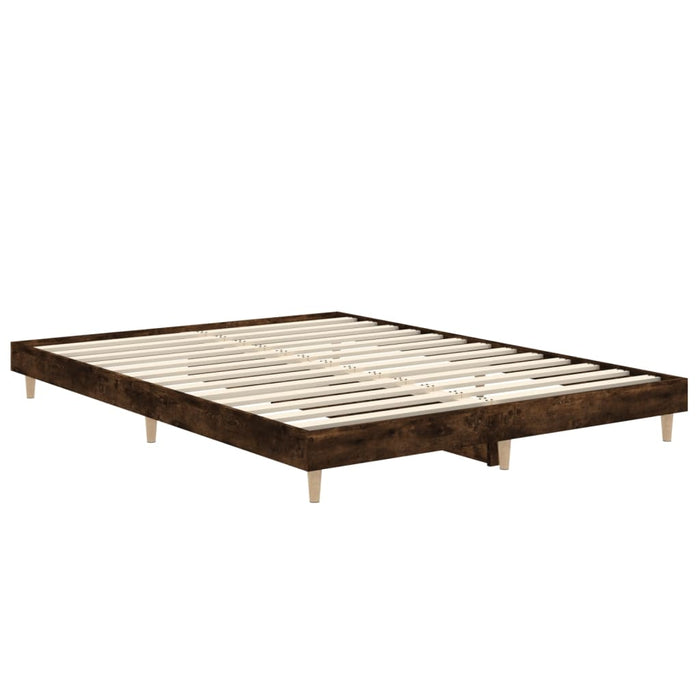 Cadru de pat, stejar afumat, 135x190 cm, lemn prelucrat WALTI
