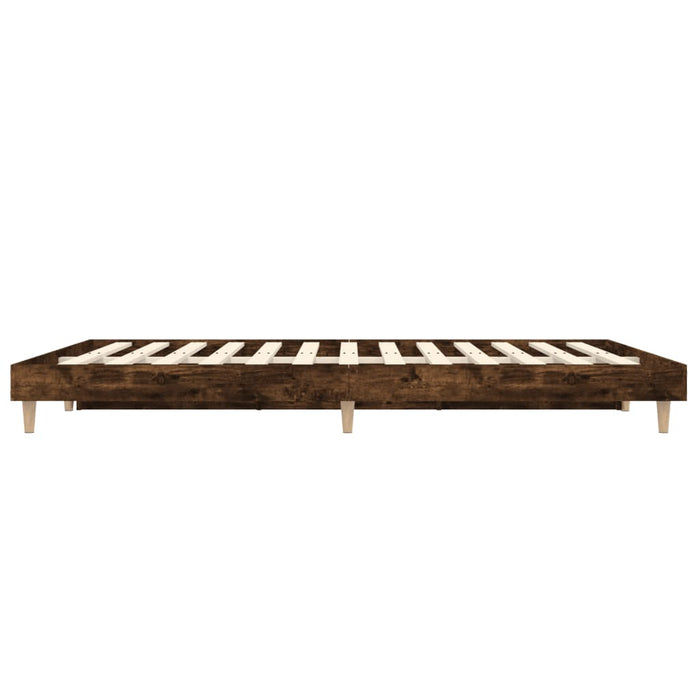 Cadru de pat, stejar afumat, 135x190 cm, lemn prelucrat WALTI