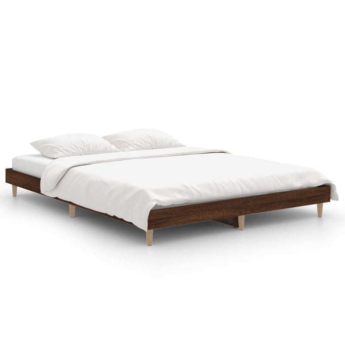Cadru de pat, stejar maro, 135x190 cm, lemn prelucrat - WALTI WALTI