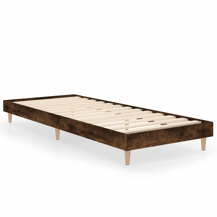 Cadru pat fără saltea, stejar fumuriu 75x190 cm lemn prelucrat - WALTI WALTI