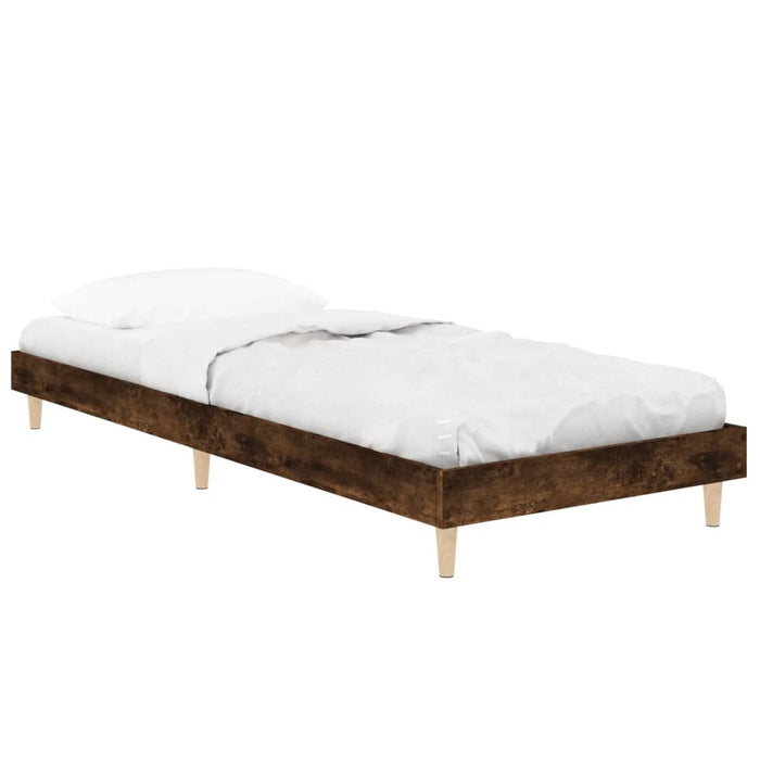 Cadru pat fără saltea, stejar fumuriu 75x190 cm lemn prelucrat - WALTI WALTI