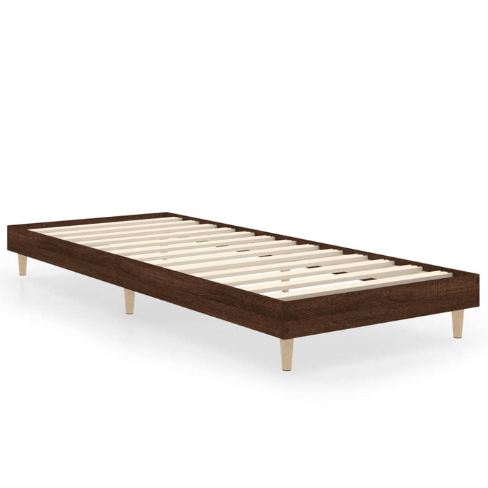 Cadru pat fără saltea, stejar maro 75x190 cm lemn prelucrat - WALTI WALTI