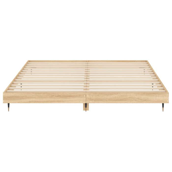 Cadru de pat fără saltea Stejar Sonoma 200x200cm Lemn prelucrat - WALTI WALTI