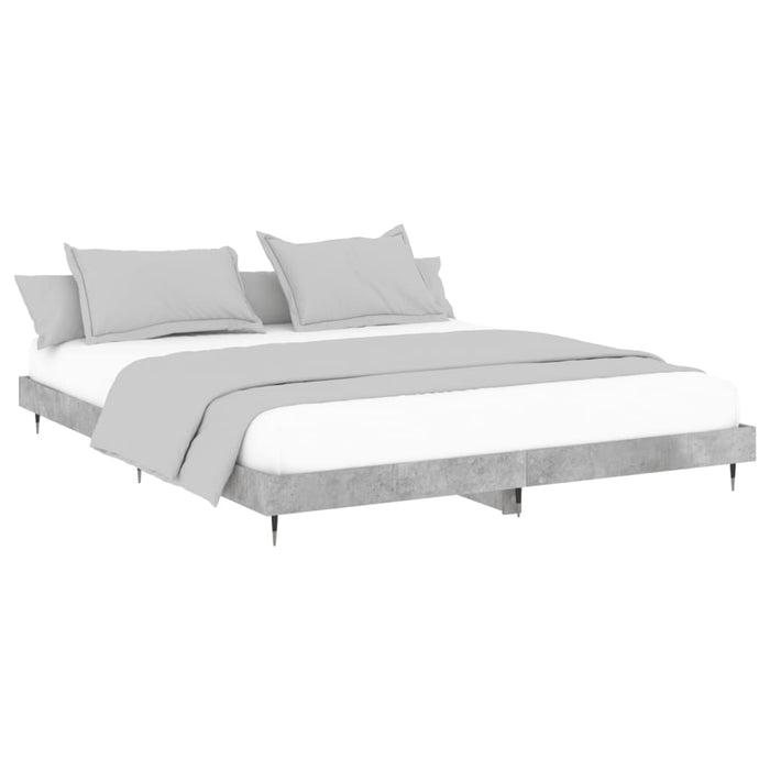 Cadru de pat, gri beton, 200x200 cm, lemn prelucrat WALTI