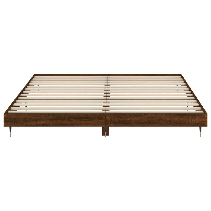 Cadru de pat fără saltea Stejar maro 200x200 cm Lemn prelucrat WALTI