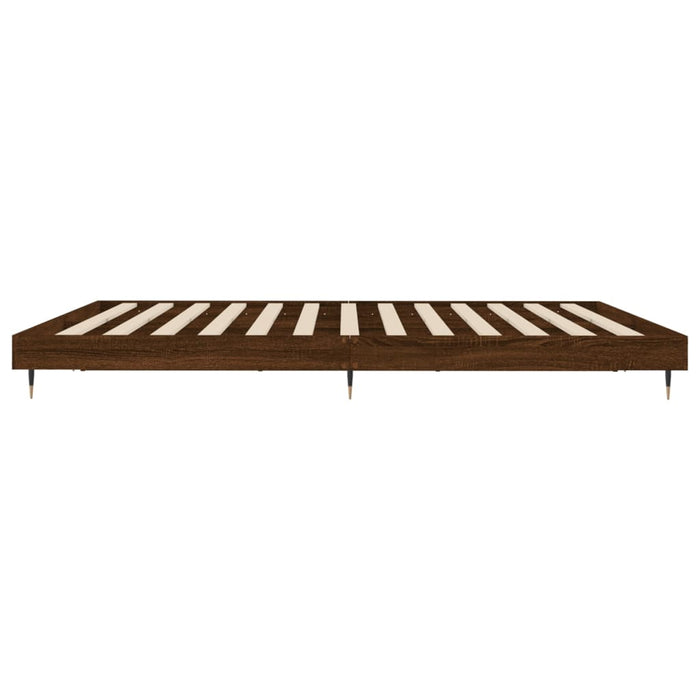 Cadru de pat fără saltea Stejar maro 200x200 cm Lemn prelucrat WALTI