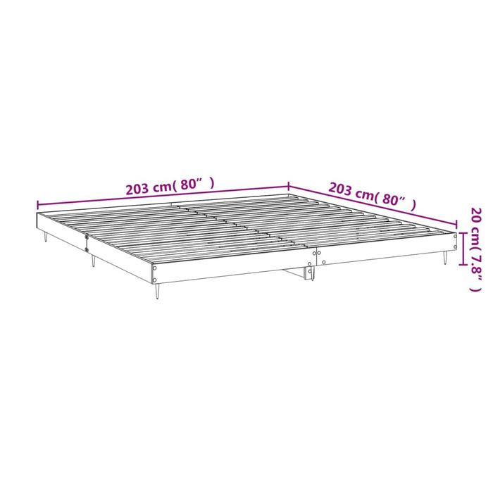 Cadru de pat fără saltea Stejar maro 200x200 cm Lemn prelucrat WALTI