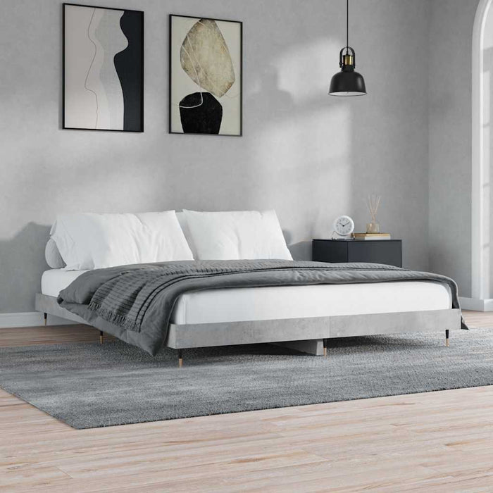 Cadru de pat, gri beton, 120x200 cm, lemn prelucrat WALTI