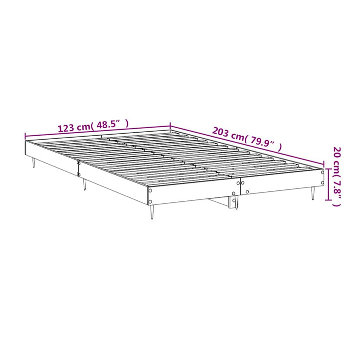 Cadru de pat, gri beton, 120x200 cm, lemn prelucrat WALTI
