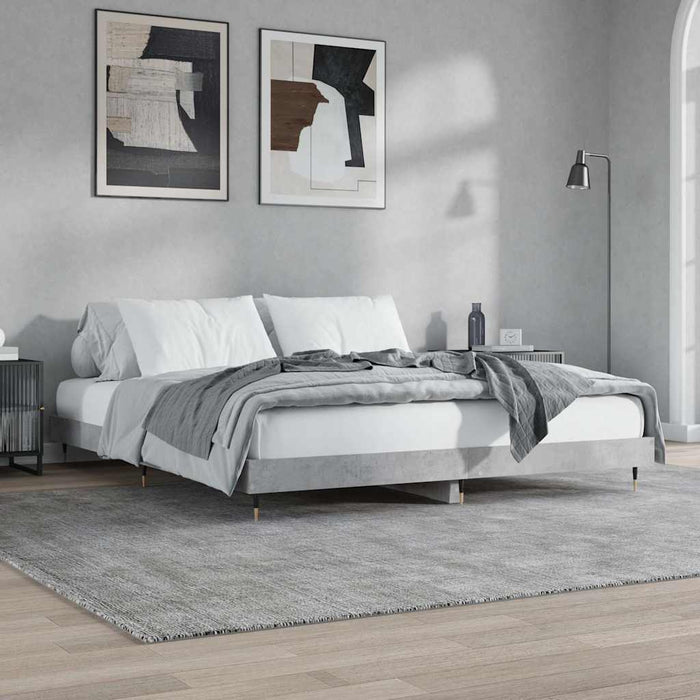 Cadru de pat, gri beton, 120x200 cm, lemn prelucrat WALTI