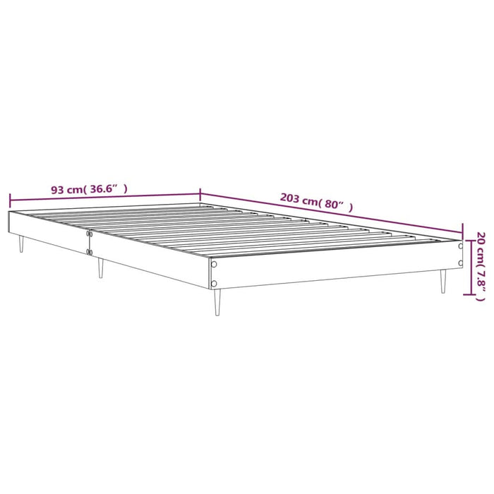 Cadru de pat, gri beton, 90x200 cm, lemn prelucrat - WALTI WALTI