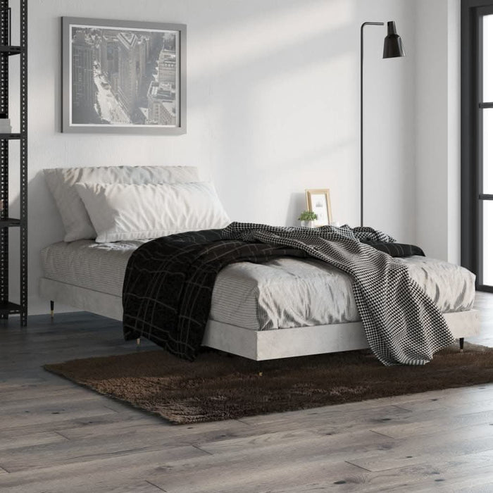 Cadru de pat, gri beton, 90x200 cm, lemn prelucrat - WALTI WALTI