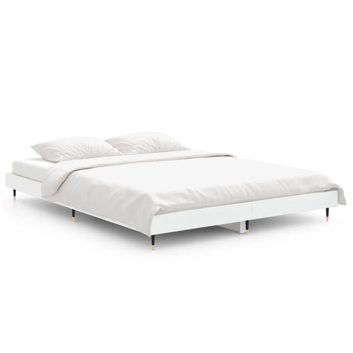 Cadru de pat, alb, 140x190 cm, lemn prelucrat WALTI