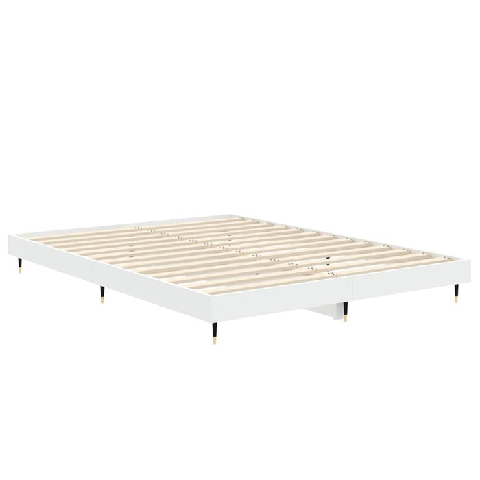 Cadru de pat, alb, 140x190 cm, lemn prelucrat WALTI