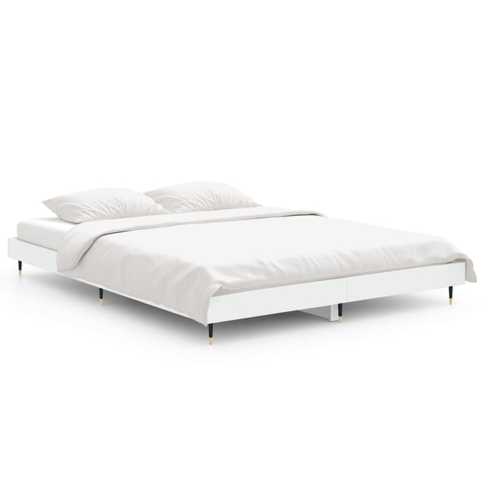 Cadru de pat, alb ,135x190 cm, lemn prelucrat WALTI
