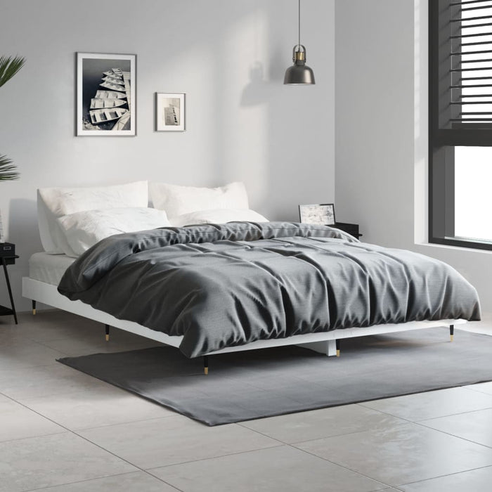 Cadru de pat, alb ,135x190 cm, lemn prelucrat WALTI