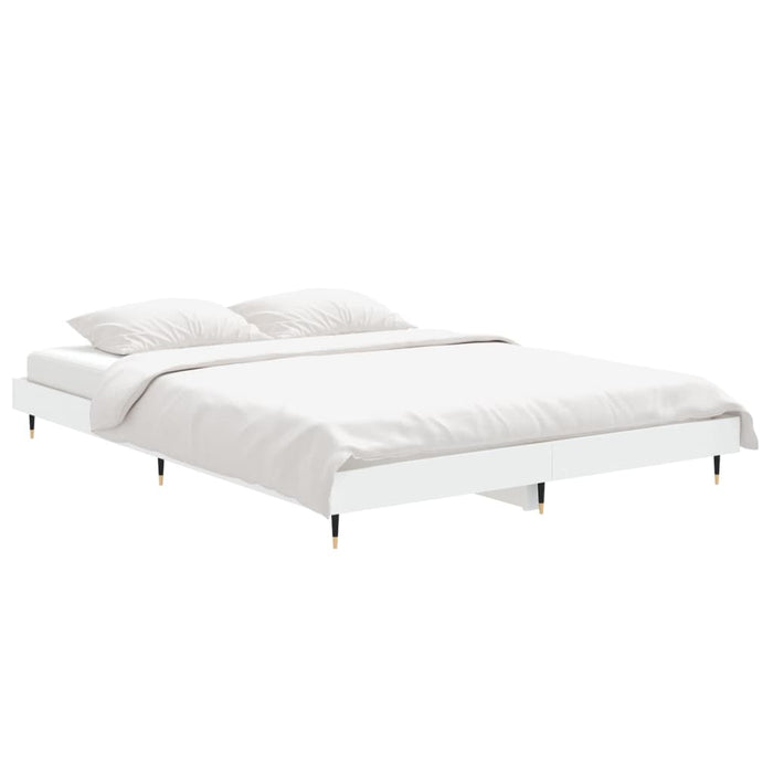 Cadru de pat, alb ,135x190 cm, lemn prelucrat WALTI