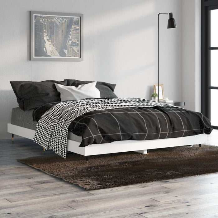 Cadru de pat, alb ,135x190 cm, lemn prelucrat WALTI