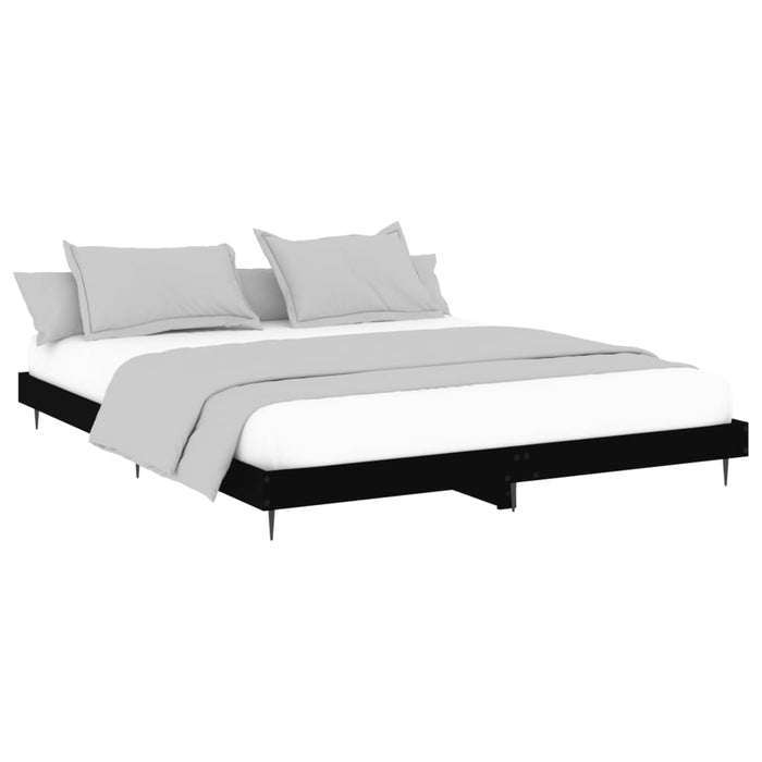 Cadru de pat, negru, 200x200 cm, lemn prelucrat WALTI